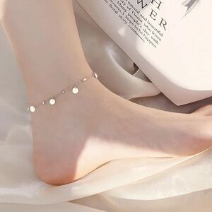 Delicate Dainty Disc  Anklet